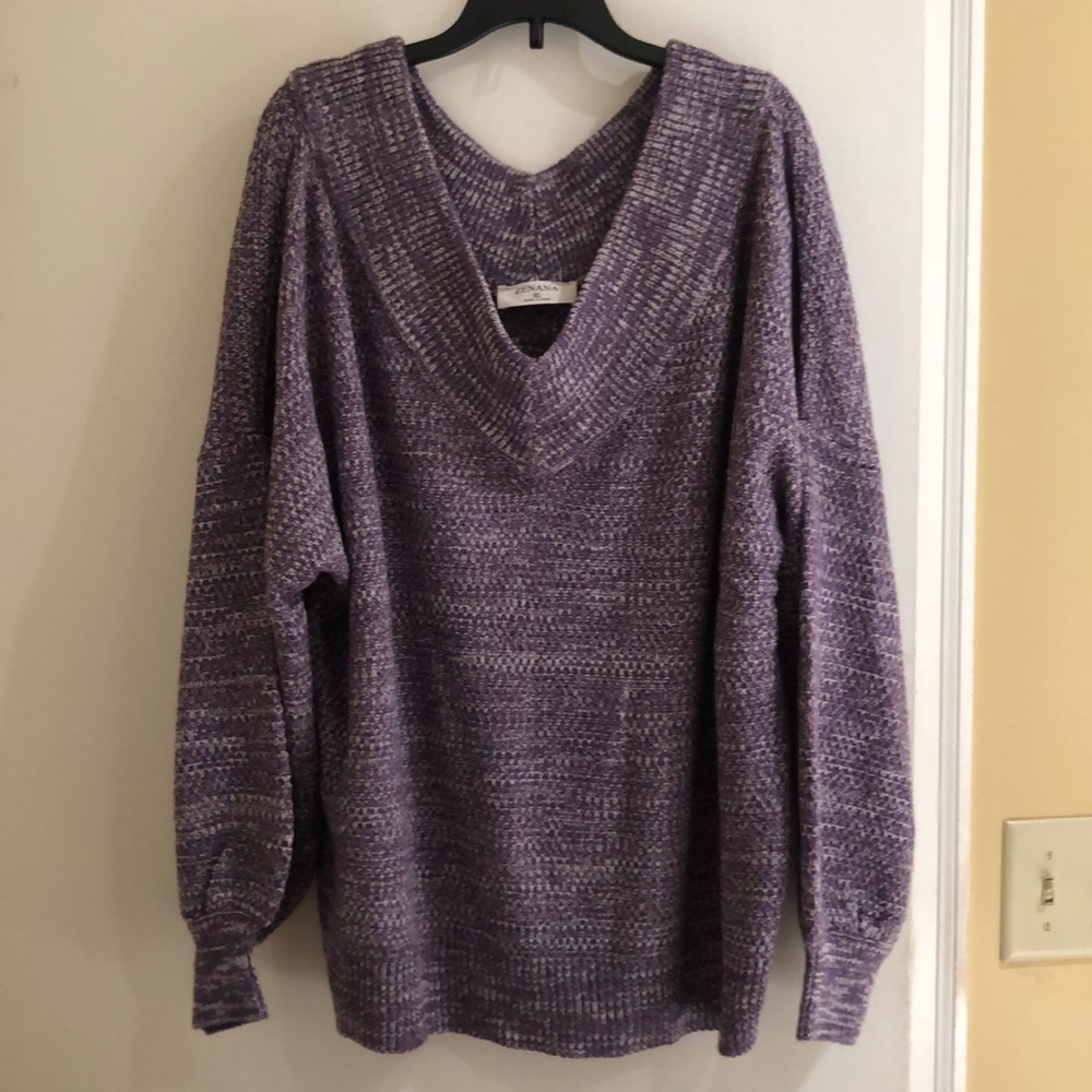 Purple Zenana wide neck / off the shoulder sweater